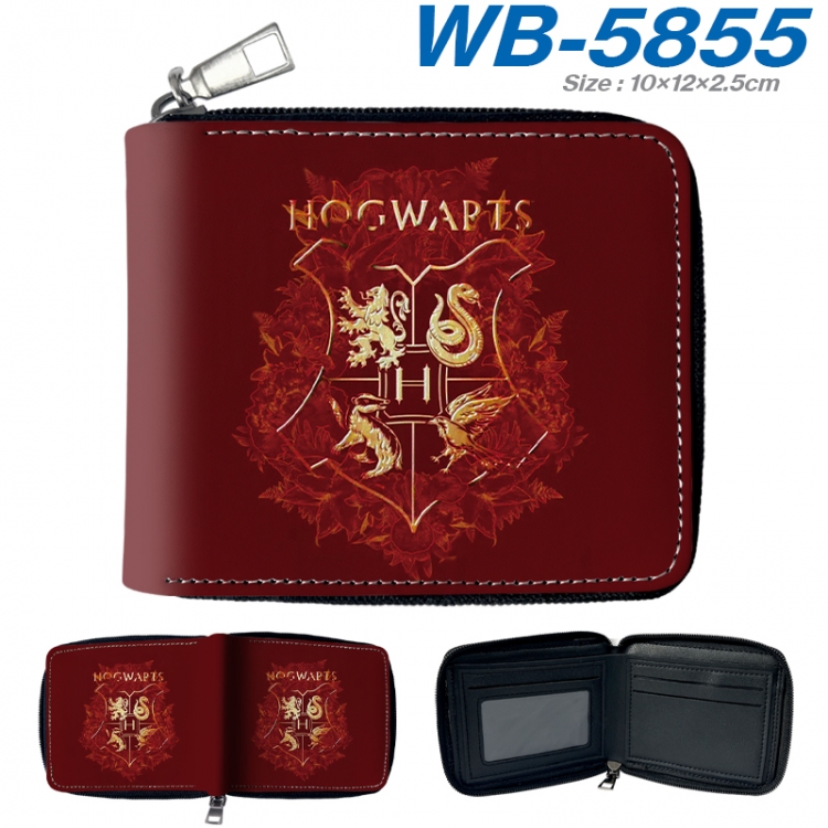 Harry Potter Anime color short full zip folding wallet 10x12x2.5cm WB-5855