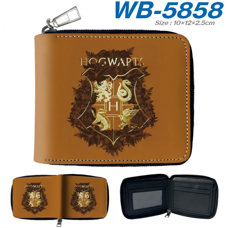 Harry Potter Anime color short full zip folding wallet 10x12x2.5cm WB-5858