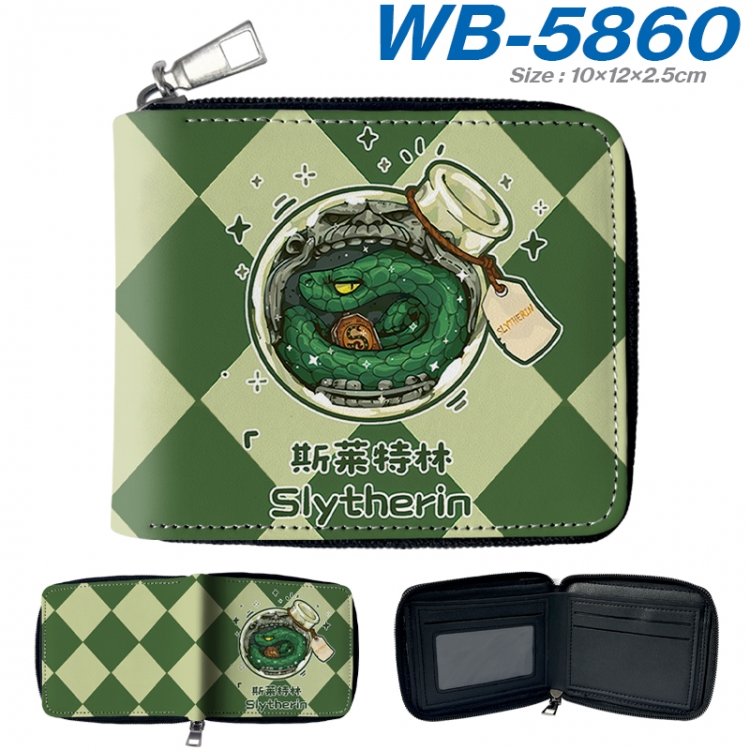 Harry Potter Anime color short full zip folding wallet 10x12x2.5cm WB-5860