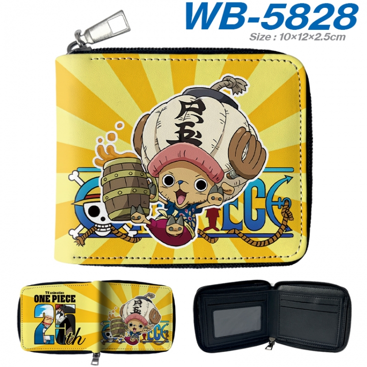 One Piece Anime color short full zip folding wallet 10x12x2.5cm WB-5828