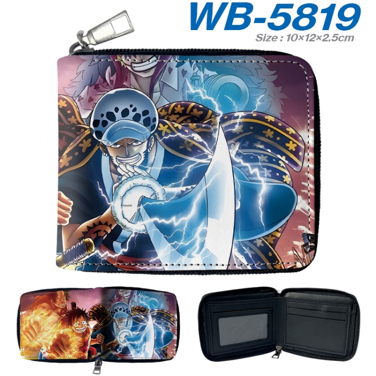 One Piece Anime color short full zip folding wallet 10x12x2.5cm WB-5819