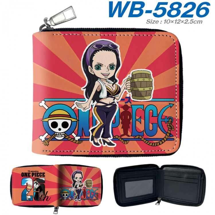 One Piece Anime color short full zip folding wallet 10x12x2.5cm WB-5826