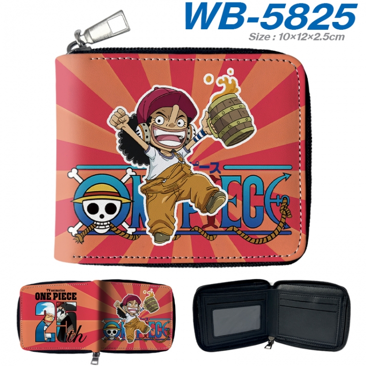 One Piece Anime color short full zip folding wallet 10x12x2.5cm WB-5825