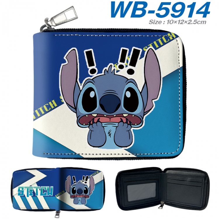 Lilo & Stitch Anime color short full zip folding wallet 10x12x2.5cm