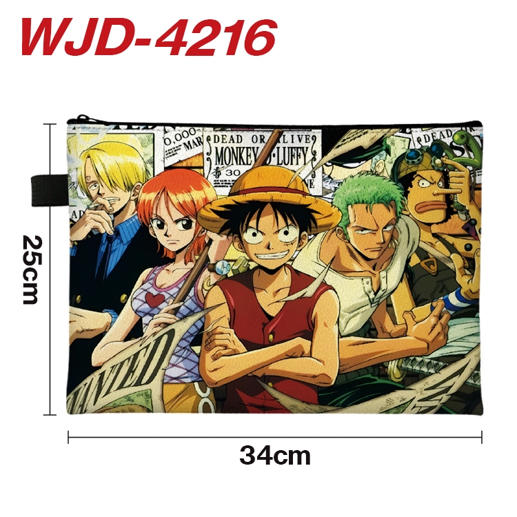 One Piece Anime Full Color A4 Document Bag 34x25cm WJD-4216