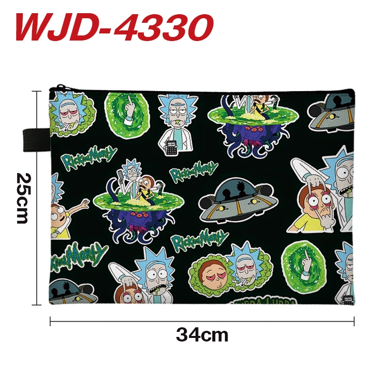 Rick and Morty Anime Full Color A4 Document Bag 34x25cm  WJD-4330