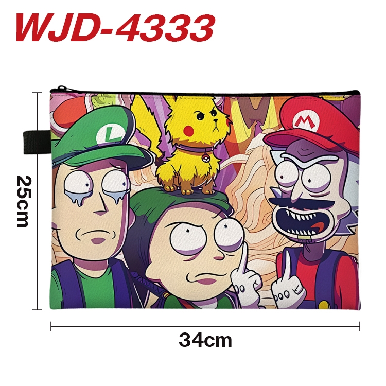 Rick and Morty Anime Full Color A4 Document Bag 34x25cm WJD-4333