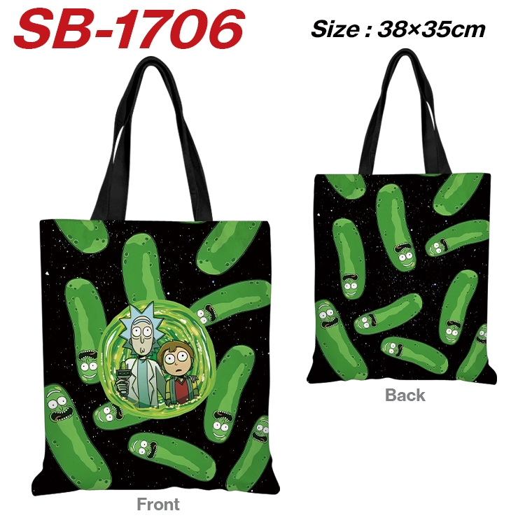 Rick and Morty Anime Canvas Handheld Shoulder Bag Handbag Shopping Bag 38X35CM SB-1706