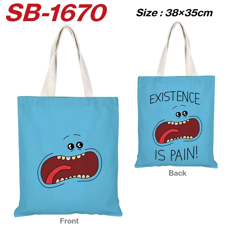 Rick and Morty Anime Canvas Handheld Shoulder Bag Handbag Shopping Bag 38X35CM SB-1670