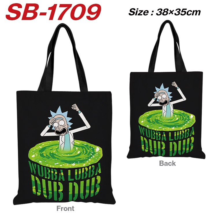 Rick and Morty Anime Canvas Handheld Shoulder Bag Handbag Shopping Bag 38X35CM SB-1709