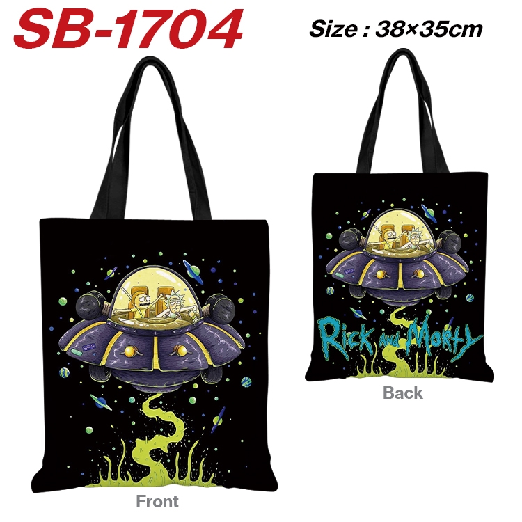 Rick and Morty Anime Canvas Handheld Shoulder Bag Handbag Shopping Bag 38X35CM  SB-1704