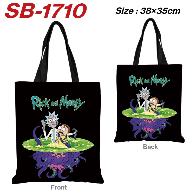 Rick and Morty Anime Canvas Handheld Shoulder Bag Handbag Shopping Bag 38X35CM SB-1710