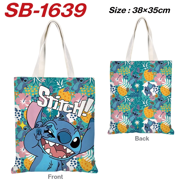 Lilo & Stitch Anime Canvas Handheld Shoulder Bag Handbag Shopping Bag 38X35CM