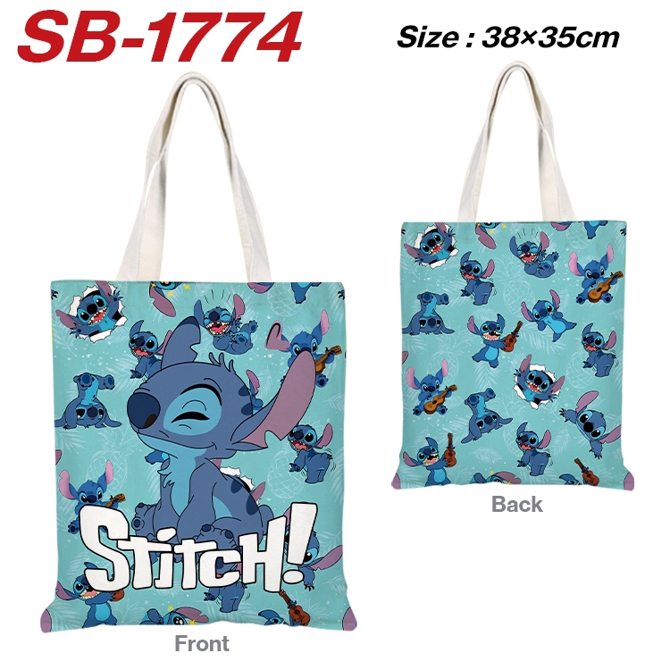 Lilo & Stitch Anime Canvas Handheld Shoulder Bag Handbag Shopping Bag 38X35CM