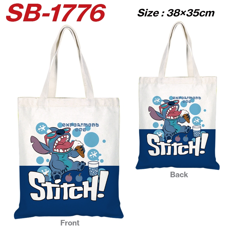 Lilo & Stitch Anime Canvas Handheld Shoulder Bag Handbag Shopping Bag 38X35CM