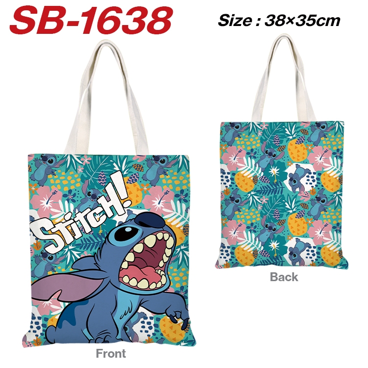 Lilo & Stitch Anime Canvas Handheld Shoulder Bag Handbag Shopping Bag 38X35CM