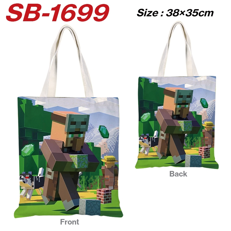 Minecraft Anime Canvas Handheld Shoulder Bag Handbag Shopping Bag 38X35CM  SB-1699