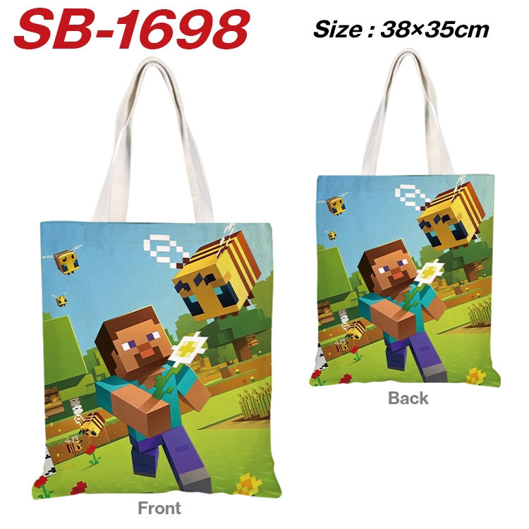 Minecraft Anime Canvas Handheld Shoulder Bag Handbag Shopping Bag 38X35CM SB-1698