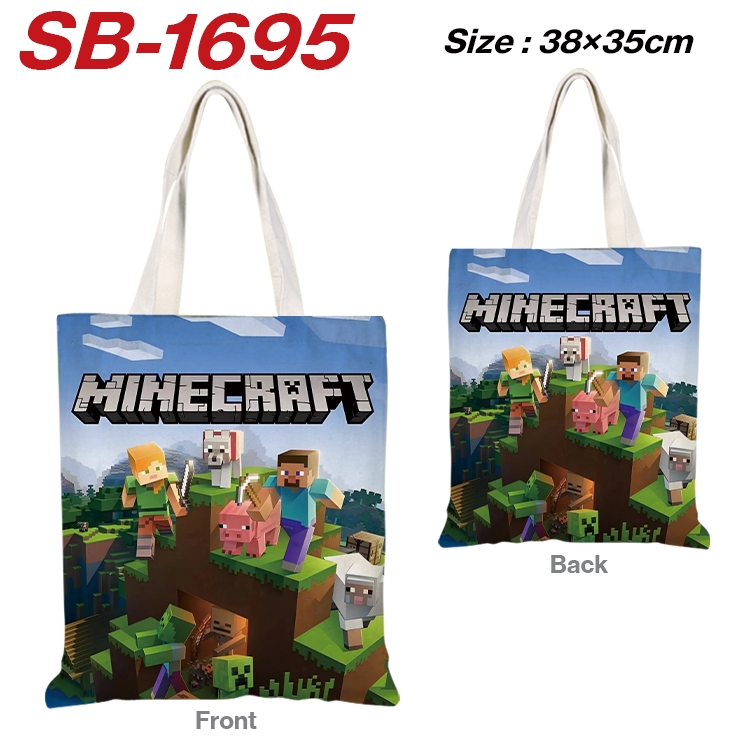 Minecraft Anime Canvas Handheld Shoulder Bag Handbag Shopping Bag 38X35CM  SB-1695