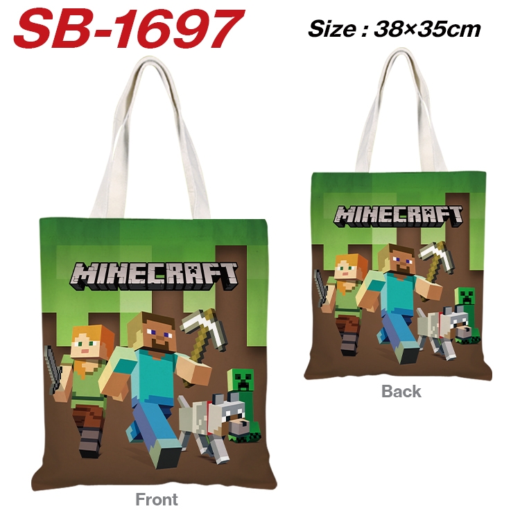 Minecraft Anime Canvas Handheld Shoulder Bag Handbag Shopping Bag 38X35CM SB-1697