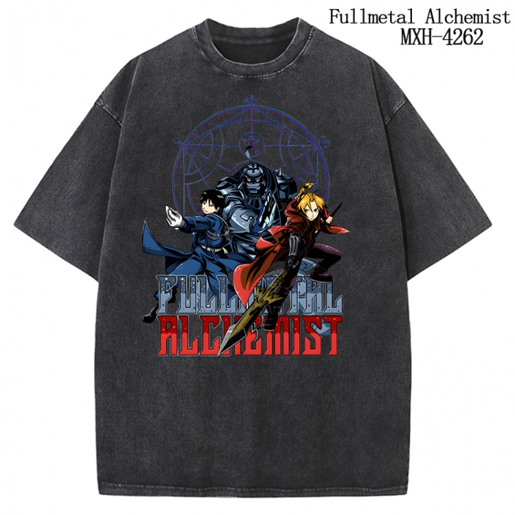 Fullmetal Alchemist Anime peripheral pure cotton washed and worn T-shirt from S to 2XL  MXH-4262