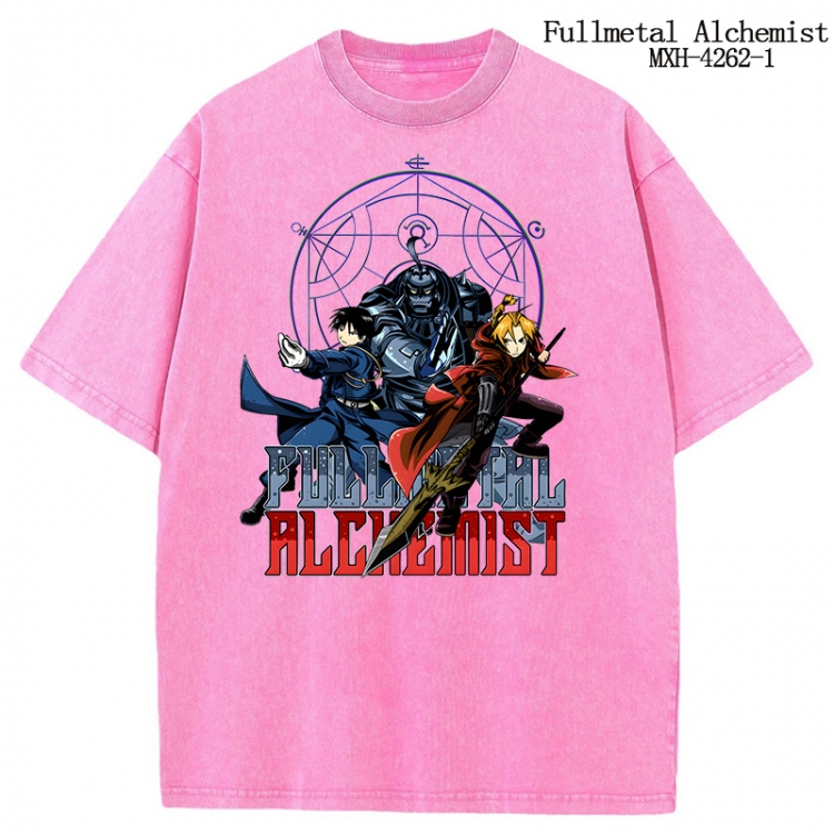 Fullmetal Alchemist Anime peripheral pure cotton washed and worn T-shirt from S to 2XL  MXH-4262-1