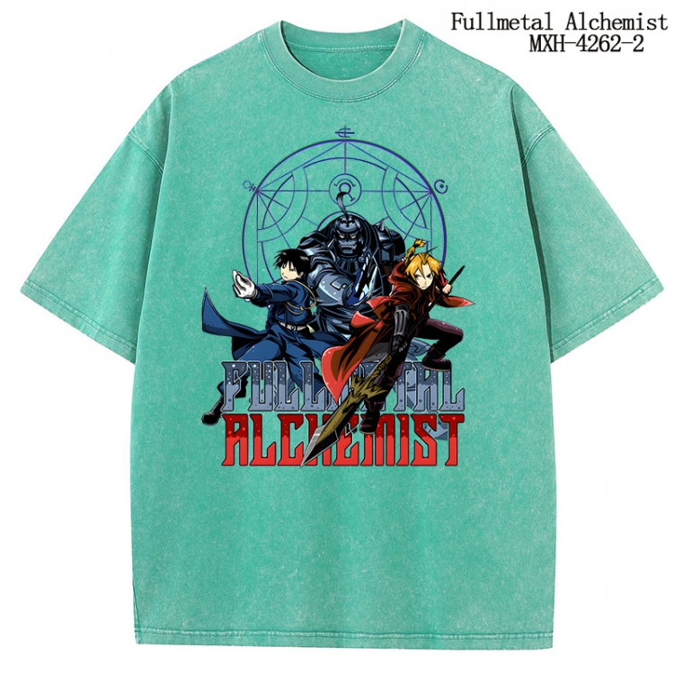 Fullmetal Alchemist Anime peripheral pure cotton washed and worn T-shirt from S to 2XL  MXH-4262-2