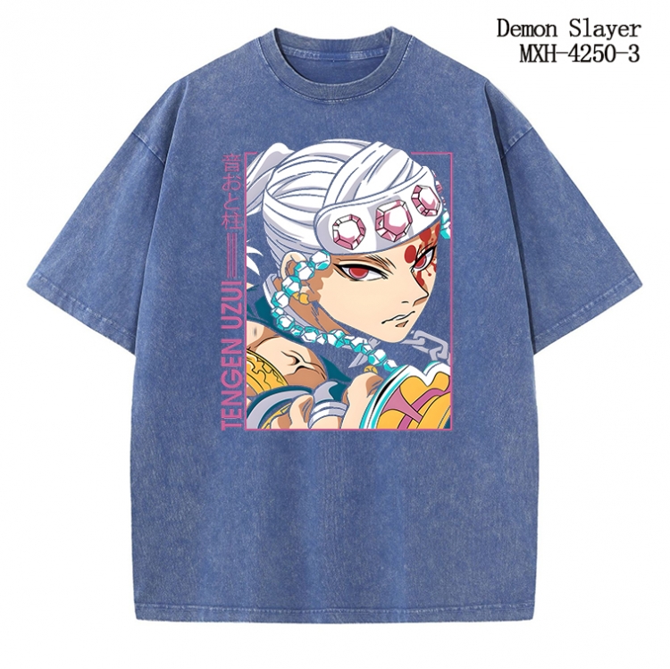 Demon Slayer Kimets Anime peripheral pure cotton washed and worn T-shirt from S to 2XL