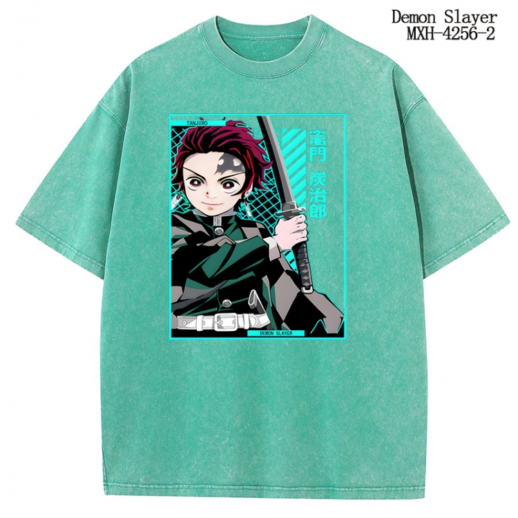 Demon Slayer Kimets Anime peripheral pure cotton washed and worn T-shirt from S to 2XL