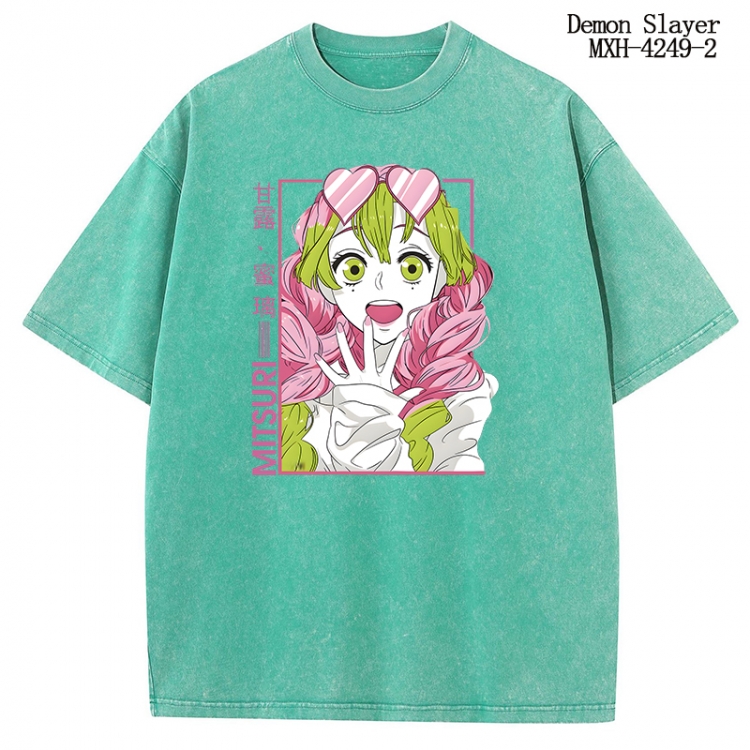 Demon Slayer Kimets Anime peripheral pure cotton washed and worn T-shirt from S to 2XL