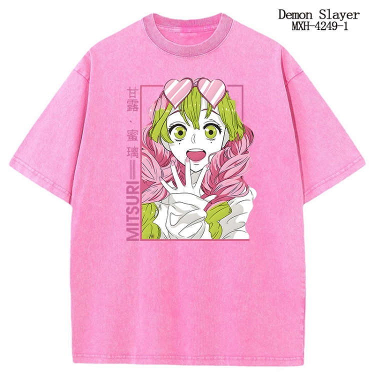 Demon Slayer Kimets Anime peripheral pure cotton washed and worn T-shirt from S to 2XL