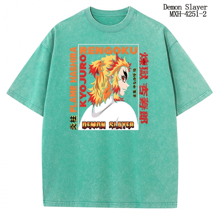 Demon Slayer Kimets Anime peripheral pure cotton washed and worn T-shirt from S to 2XL