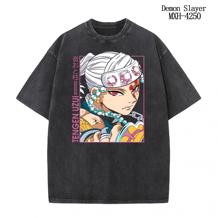 Demon Slayer Kimets Anime peripheral pure cotton washed and worn T-shirt from S to 2XL