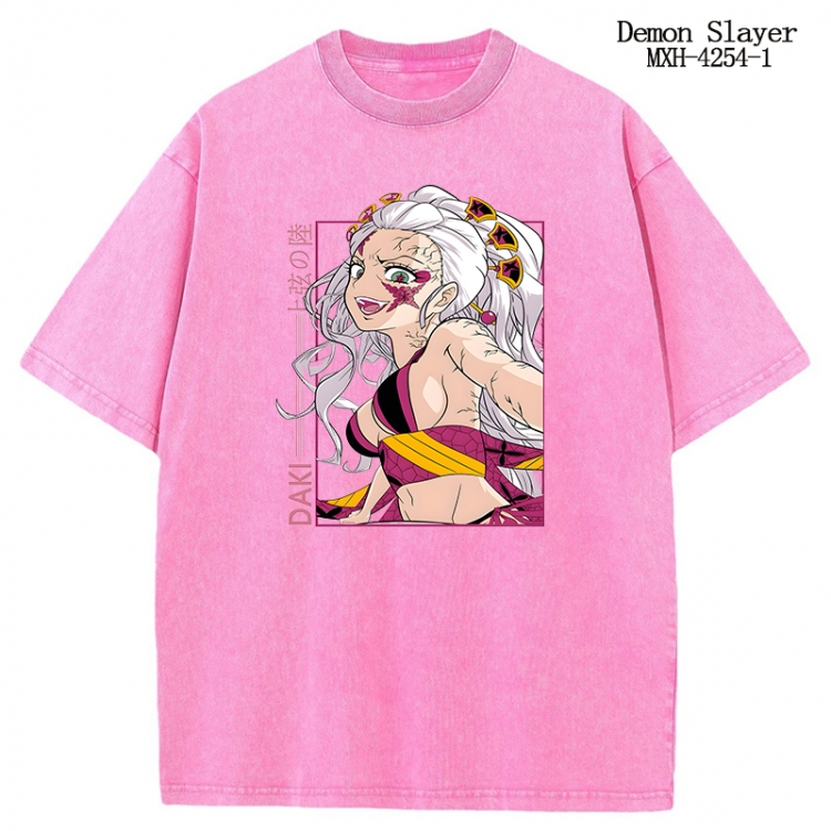 Demon Slayer Kimets Anime peripheral pure cotton washed and worn T-shirt from S to 2XL