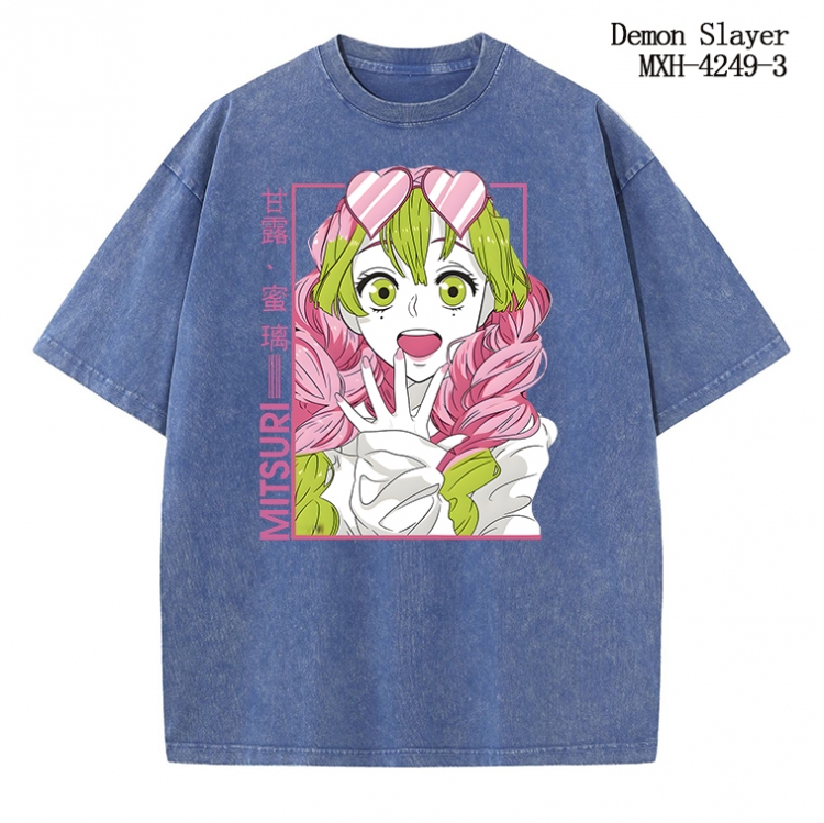 Demon Slayer Kimets Anime peripheral pure cotton washed and worn T-shirt from S to 2XL