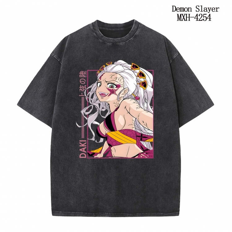 Demon Slayer Kimets Anime peripheral pure cotton washed and worn T-shirt from S to 2XL