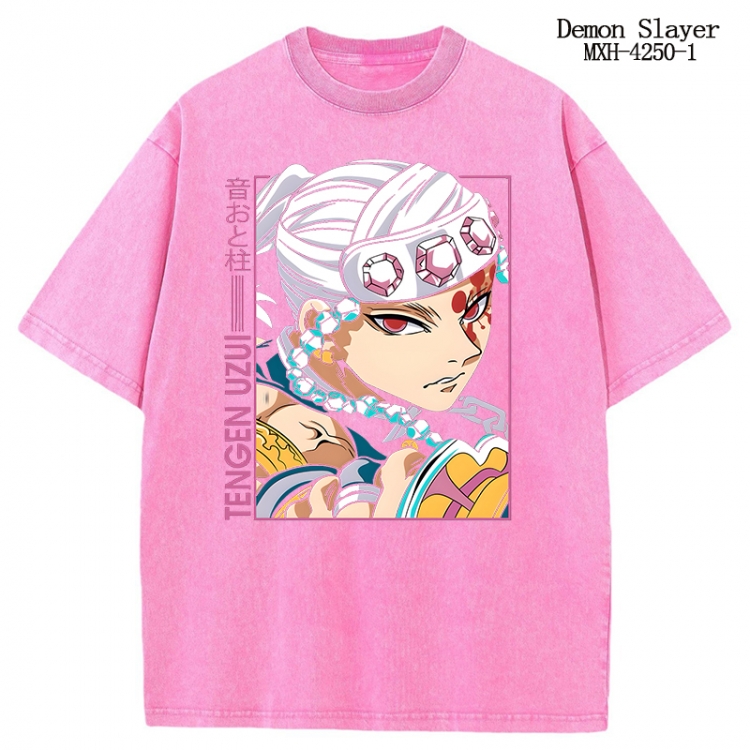 Demon Slayer Kimets Anime peripheral pure cotton washed and worn T-shirt from S to 2XL