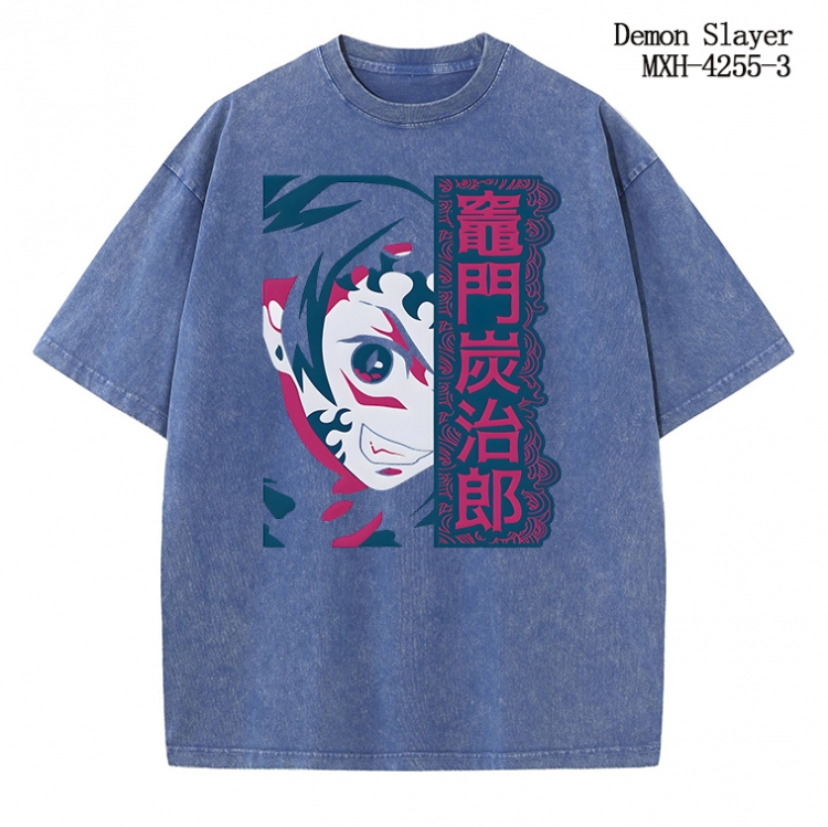 Demon Slayer Kimets Anime peripheral pure cotton washed and worn T-shirt from S to 2XL