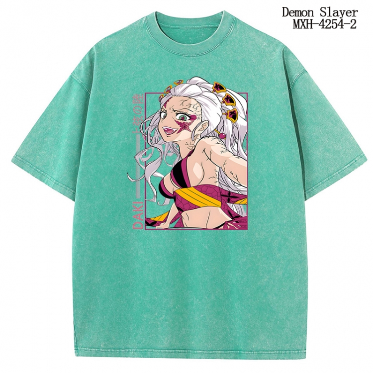 Demon Slayer Kimets Anime peripheral pure cotton washed and worn T-shirt from S to 2XL