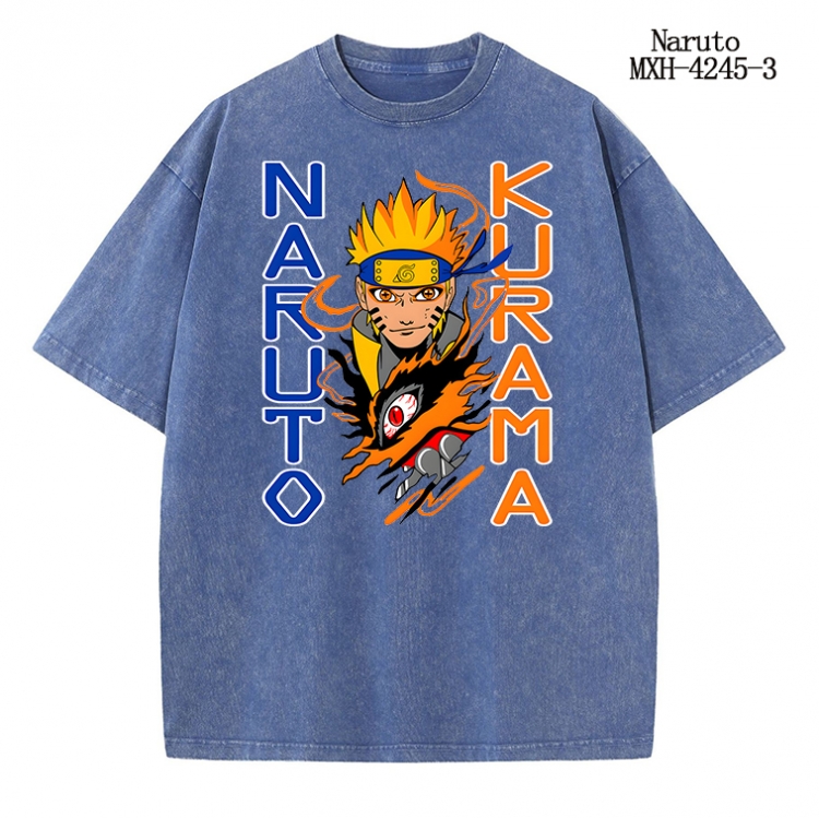 Naruto Anime peripheral pure cotton washed and worn T-shirt from S to 2XL