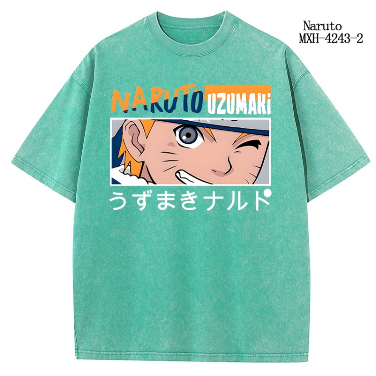 Naruto Anime peripheral pure cotton washed and worn T-shirt from S to 2XL