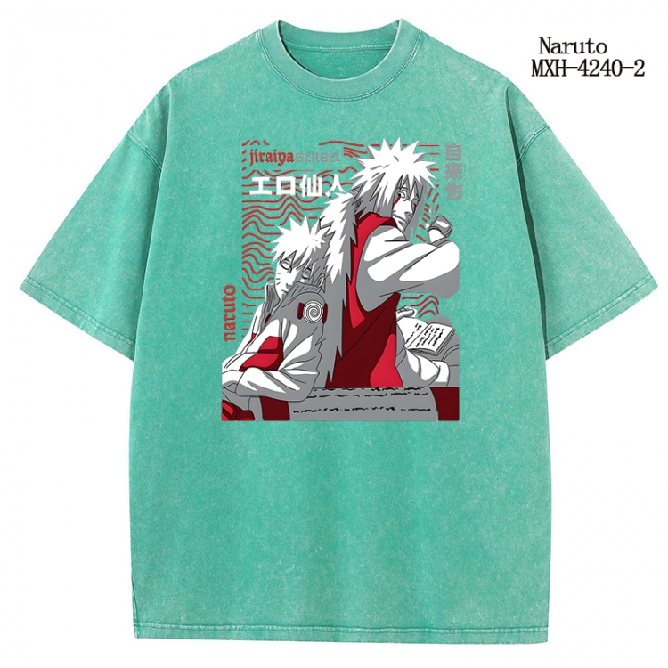 Naruto Anime peripheral pure cotton washed and worn T-shirt from S to 2XL