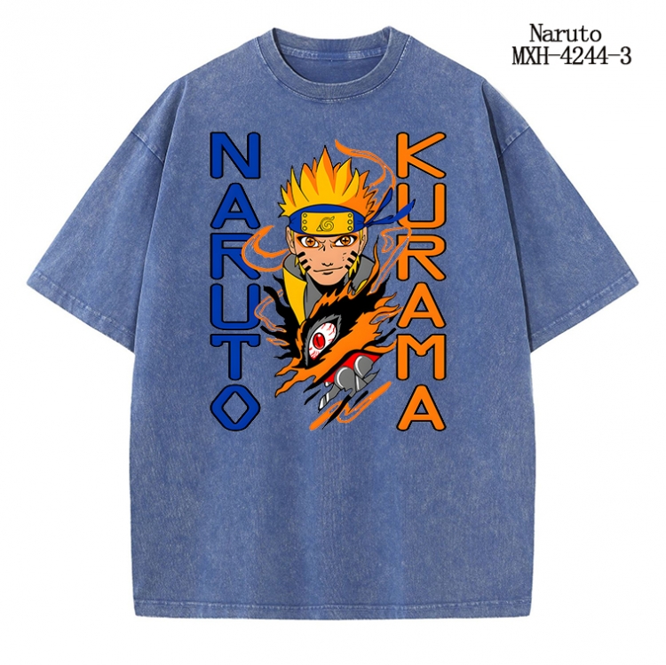 Naruto Anime peripheral pure cotton washed and worn T-shirt from S to 2XL