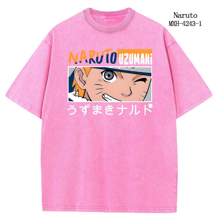 Naruto Anime peripheral pure cotton washed and worn T-shirt from S to 2XL