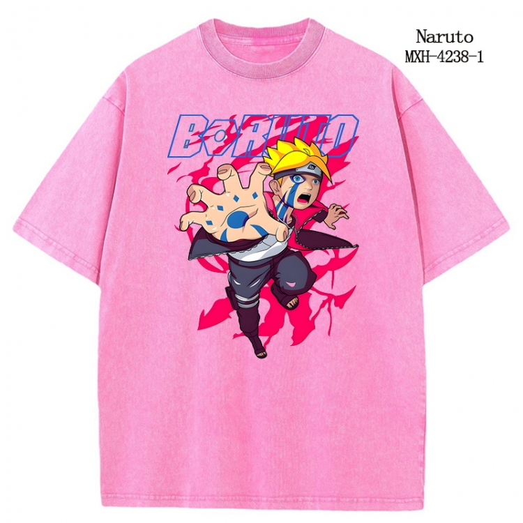 Naruto Anime peripheral pure cotton washed and worn T-shirt from S to 2XL