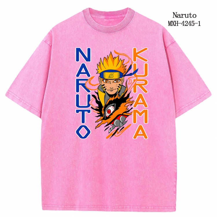 Naruto Anime peripheral pure cotton washed and worn T-shirt from S to 2XL