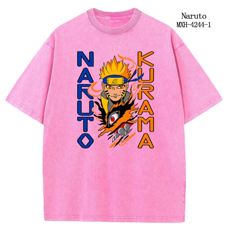 Naruto Anime peripheral pure cotton washed and worn T-shirt from S to 2XL