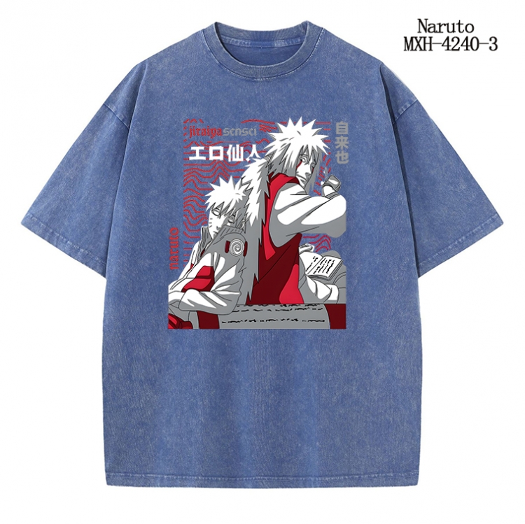 Naruto Anime peripheral pure cotton washed and worn T-shirt from S to 2XL