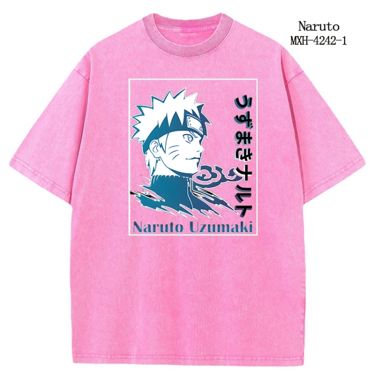 Naruto Anime peripheral pure cotton washed and worn T-shirt from S to 2XL