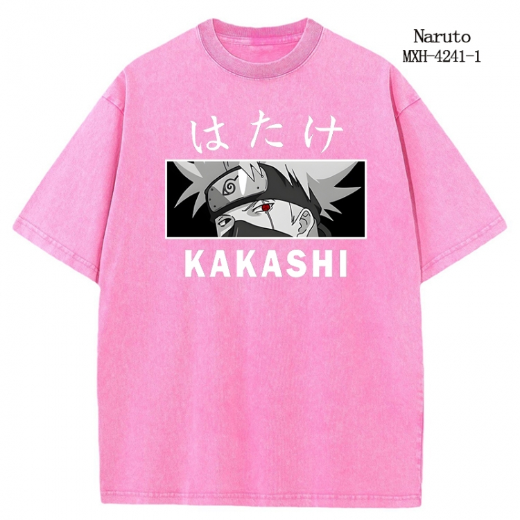 Naruto Anime peripheral pure cotton washed and worn T-shirt from S to 2XL